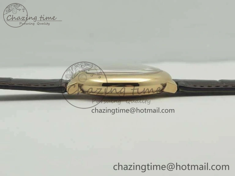Ballon Bleu 33mm RG V6F 1:1 Best Edition White MOP Diam Dial On Leather Strap Quartz Seasonal 6253