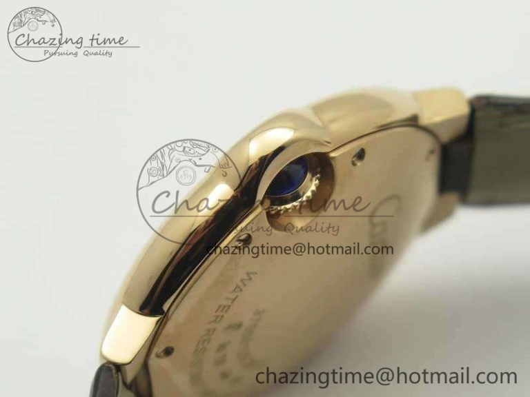 Ballon Bleu 33mm RG V6F 1:1 Best Edition White MOP Diam Dial On Leather Strap Quartz Seasonal 6253