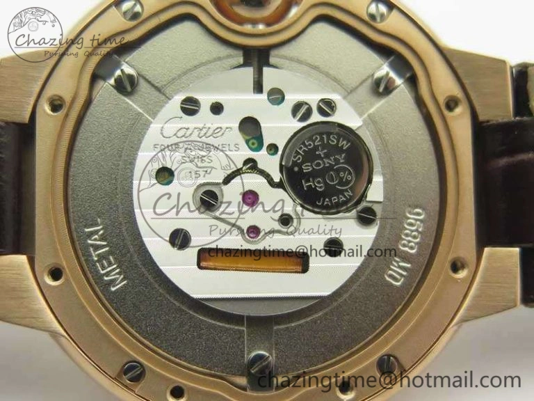 Ballon Bleu 33mm RG V6F 1:1 Best Edition White MOP Diam Dial On Leather Strap Quartz Seasonal 6253
