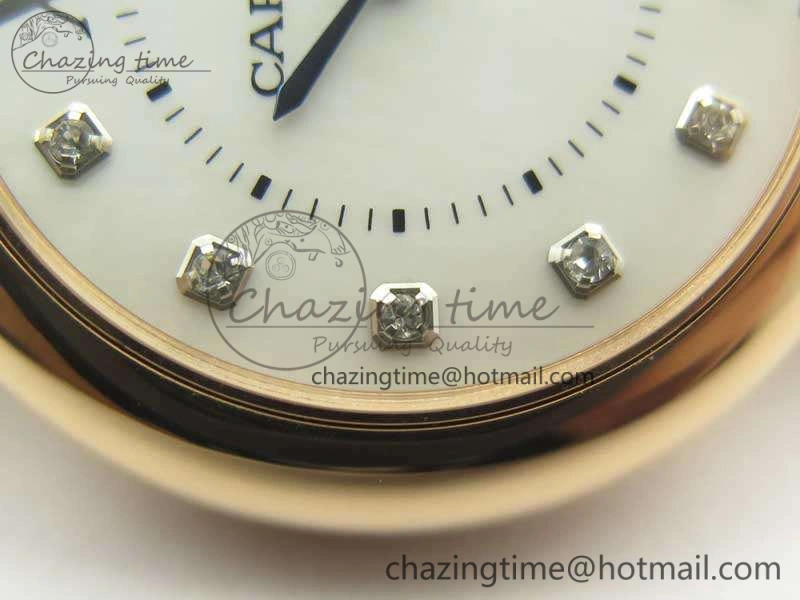 Ballon Bleu 33mm RG V6F 1:1 Best Edition White MOP Diam Dial On Leather Strap Quartz Seasonal 6253