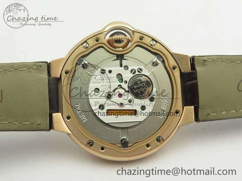 Ballon Bleu 33mm RG V6F 1:1 Best Edition White MOP Diam Dial On Leather Strap Quartz Seasonal 6253