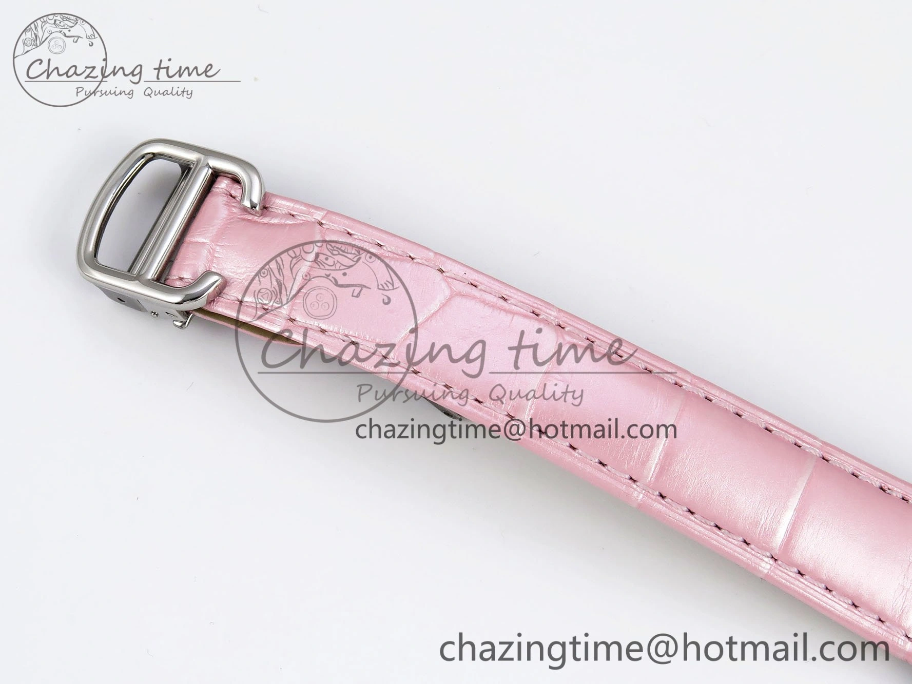 Elegant Ballon Bleu 33mm SS AF 1:1 Best Edition Pink Dial on Pink Leather Strap SEIKO NH05A 6030