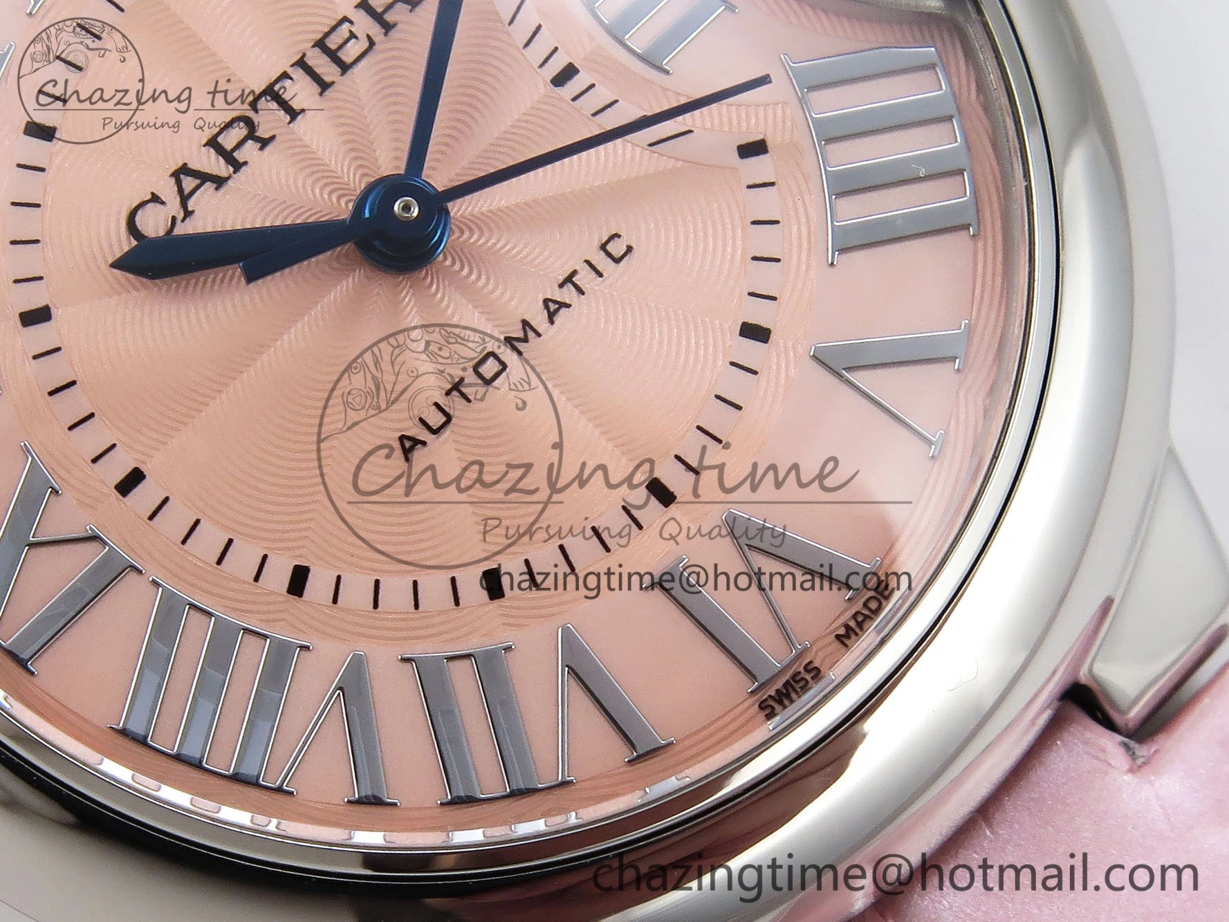 Elegant Ballon Bleu 33mm SS AF 1:1 Best Edition Pink Dial on Pink Leather Strap SEIKO NH05A 6030