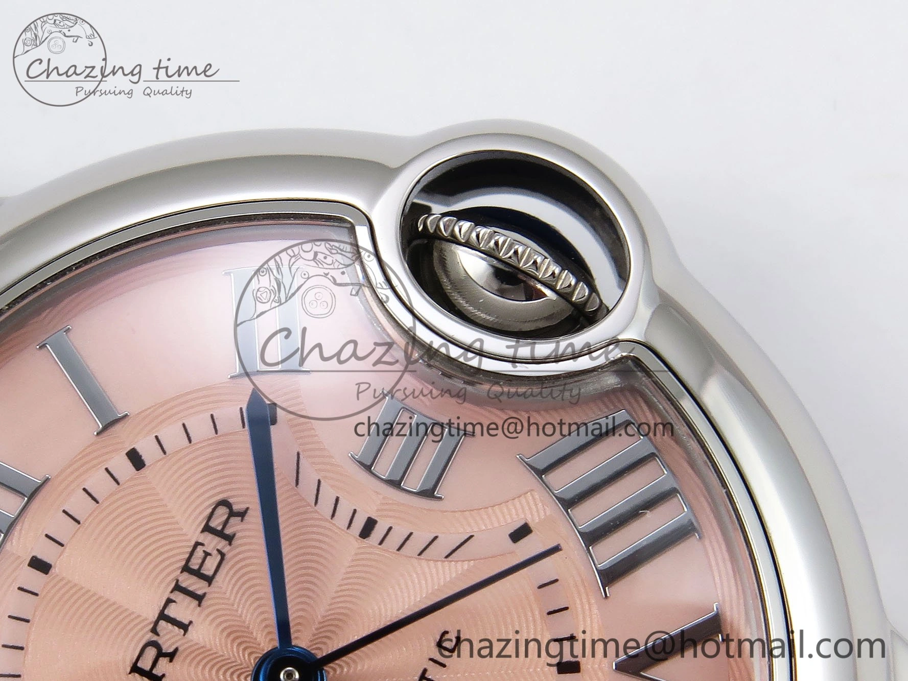 Elegant Ballon Bleu 33mm SS AF 1:1 Best Edition Pink Dial on Pink Leather Strap SEIKO NH05A 6030