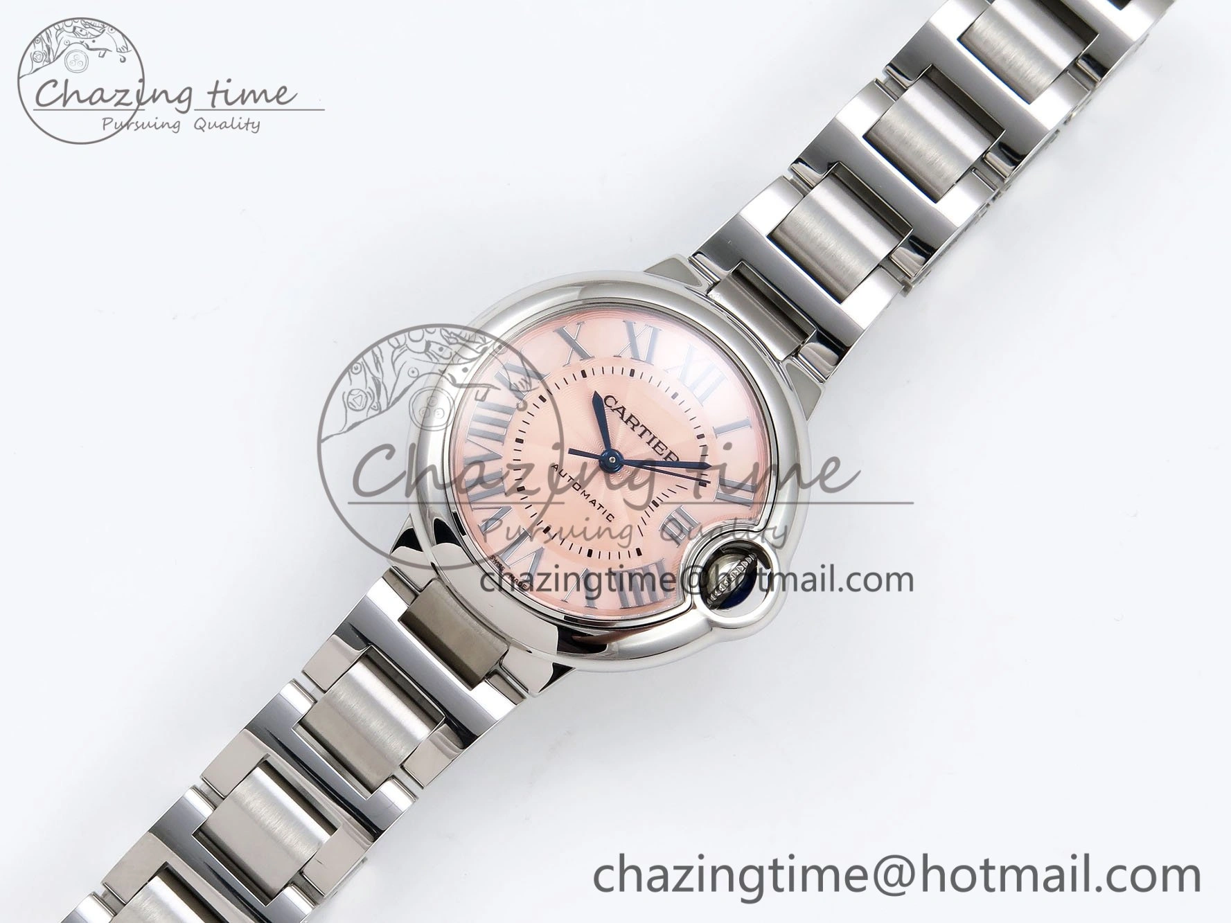 Ballon Bleu 33mm SS AF 1:1 Best Edition Pink Dial on SS Bracelet SEIKO NH05A Unique 6023