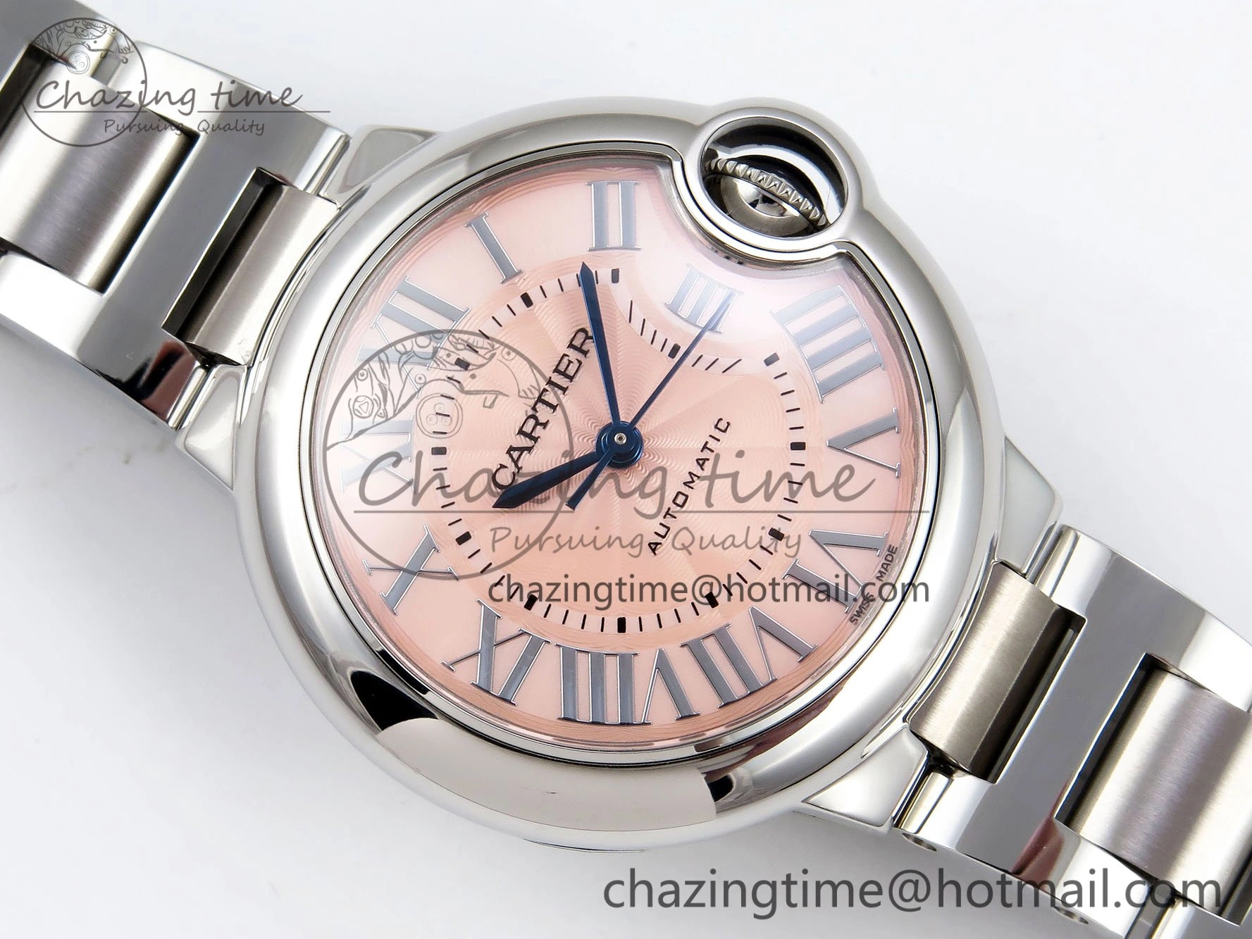 Ballon Bleu 33mm SS AF 1:1 Best Edition Pink Dial on SS Bracelet SEIKO NH05A Unique 6023