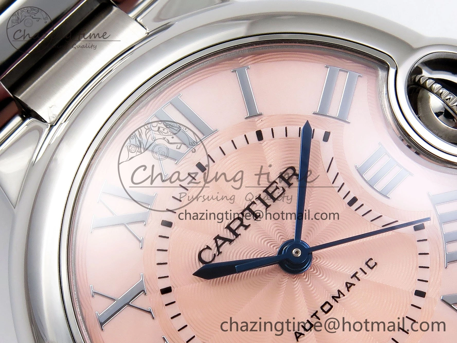 Ballon Bleu 33mm SS AF 1:1 Best Edition Pink Dial on SS Bracelet SEIKO NH05A Unique 6023