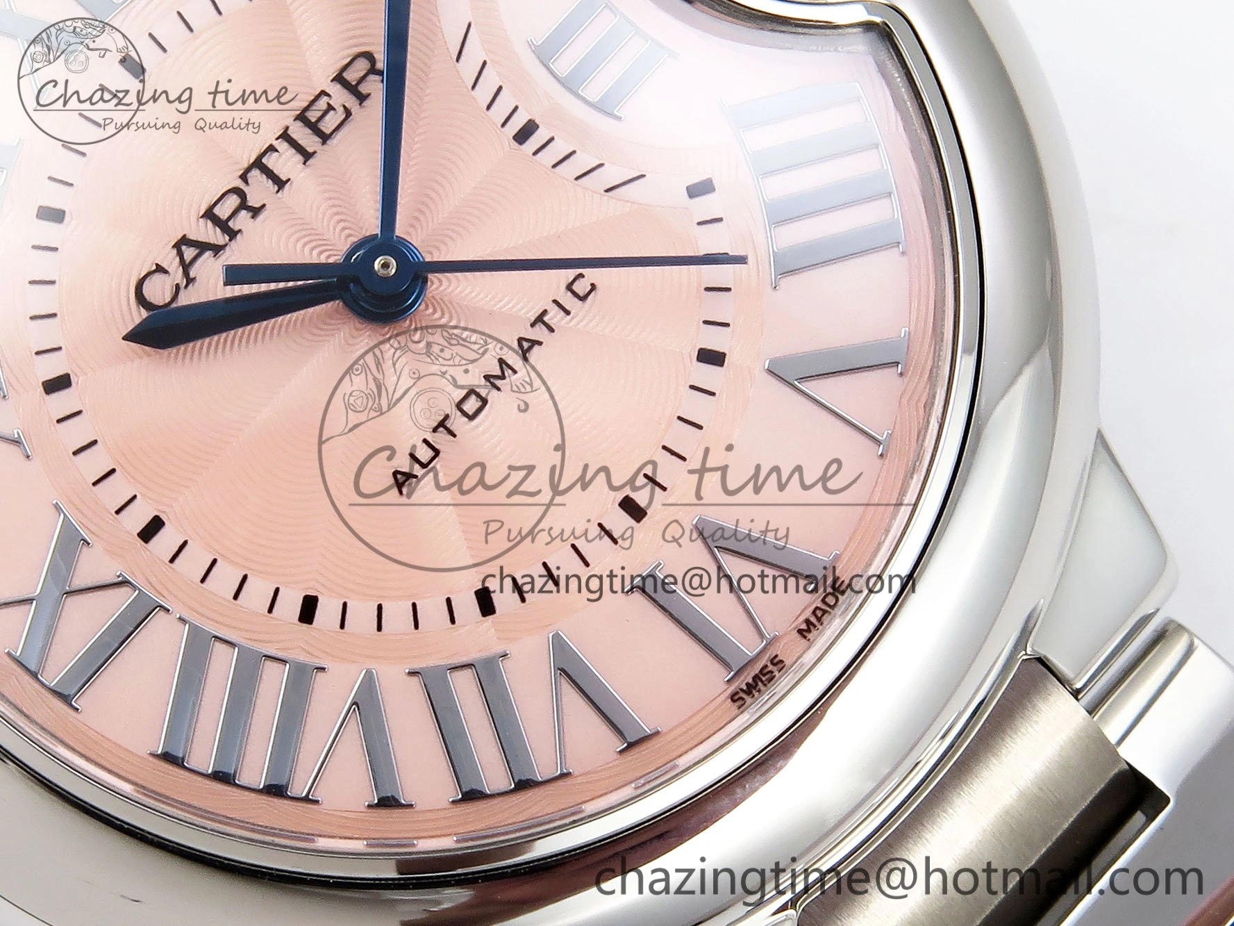 Ballon Bleu 33mm SS AF 1:1 Best Edition Pink Dial on SS Bracelet SEIKO NH05A Unique 6023