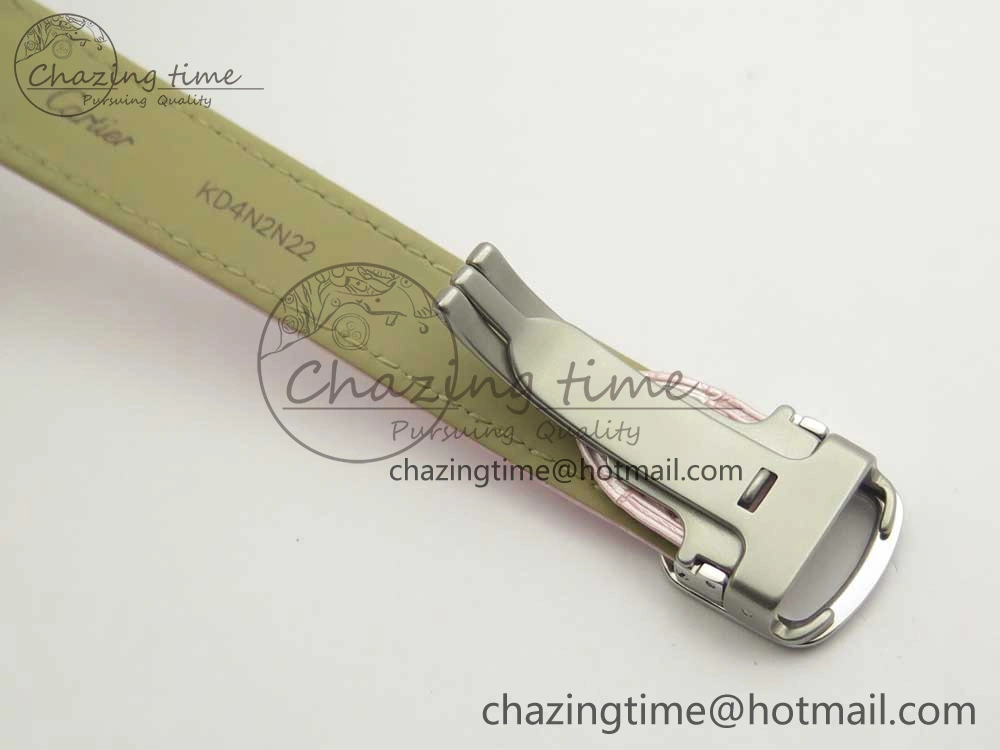 Supportive Ballon Bleu 33mm SS AF 1:1 Best Edition Pink MOP Dial on Pink Crocodile Strap NH05A 6132