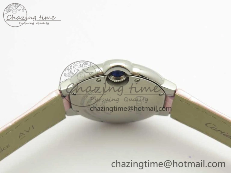 Ballon Bleu 33mm SS AF 1:1 Best Edition Pink Textured Dial On Pink Leather Strap Cal. ModernLook 6235