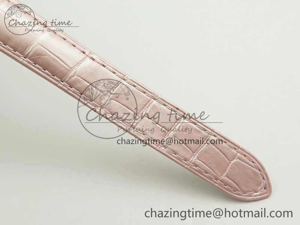 Ballon Bleu 33mm SS AF 1:1 Best Edition Pink Textured Dial On Pink Leather Strap Cal. ModernLook 6235