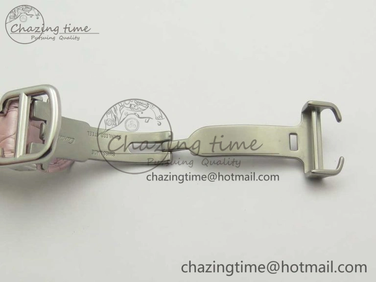 Ballon Bleu 33mm SS AF 1:1 Best Edition Pink Textured Dial On Pink Leather Strap Cal. ModernLook 6235