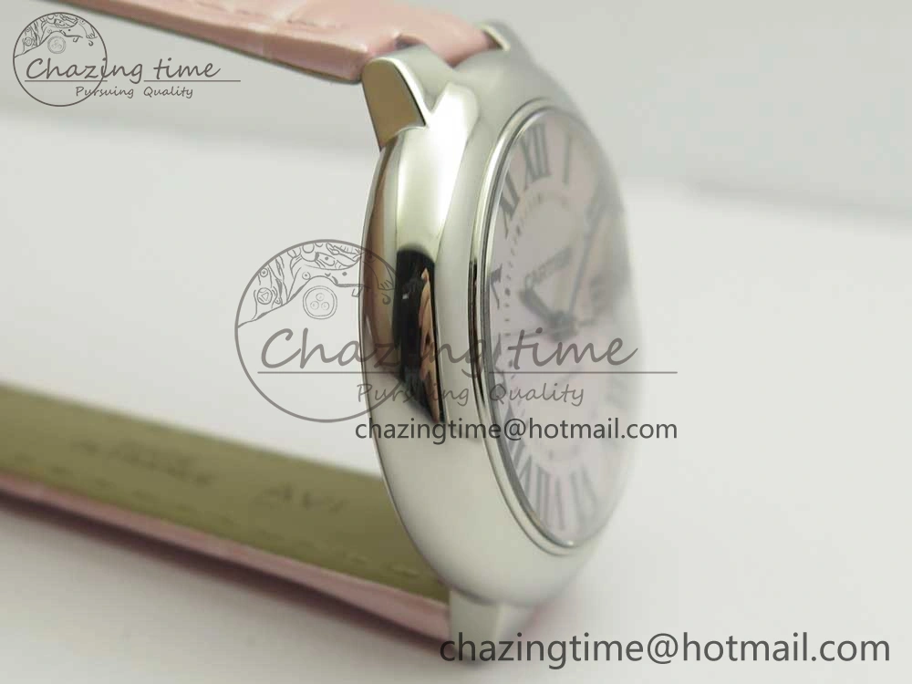 Ballon Bleu 33mm SS AF 1:1 Best Edition Pink Textured Dial On Pink Leather Strap Cal. ModernLook 6235