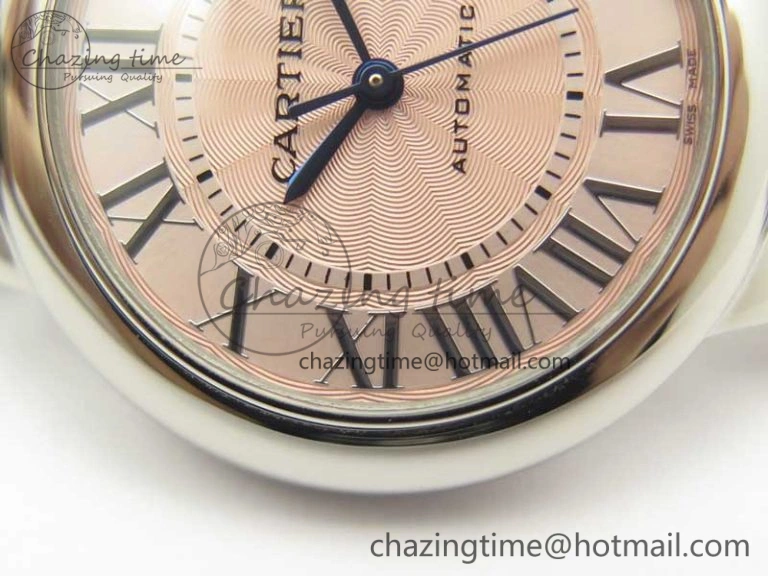 Ballon Bleu 33mm SS AF 1:1 Best Edition Pink Textured Dial On SS Bracelet Cal. TravelReady 6236