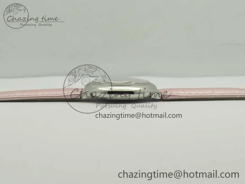 Ballon Bleu 33mm SS AF 1:1 Best Edition Pink Textured Dial on Pink Crocodile Strap Jap Quartz Colorful 10667