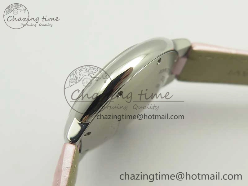 Ballon Bleu 33mm SS AF 1:1 Best Edition Pink Textured Dial on Pink Crocodile Strap Jap Quartz Colorful 10667