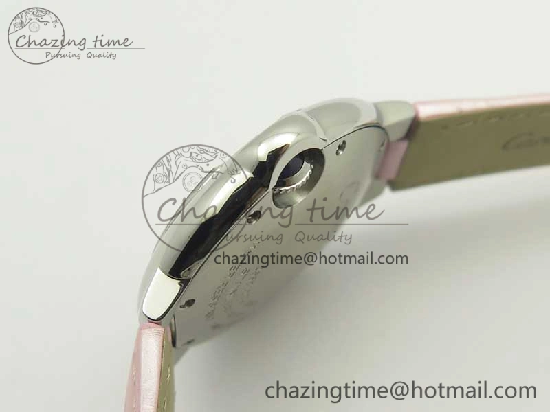 Ballon Bleu 33mm SS AF 1:1 Best Edition Pink Textured Dial on Pink Crocodile Strap Jap Quartz Colorful 10667
