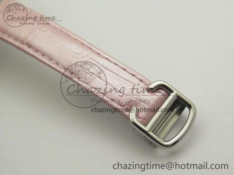 Ballon Bleu 33mm SS AF 1:1 Best Edition Pink Textured Dial on Pink Crocodile Strap Jap Quartz Colorful 10667