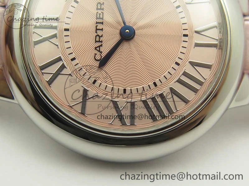 Ballon Bleu 33mm SS AF 1:1 Best Edition Pink Textured Dial on Pink Crocodile Strap Jap Quartz Colorful 10667