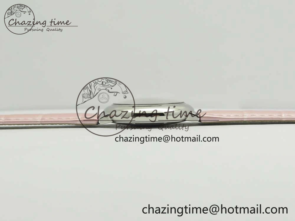 Ballon Bleu 33mm SS AF 1:1 Best Edition Pink Textured Dial on Pink Leather Strap Cal. Sleek 10578