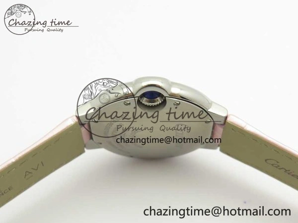 Ballon Bleu 33mm SS AF 1:1 Best Edition Pink Textured Dial on Pink Leather Strap Cal. Sleek 10578