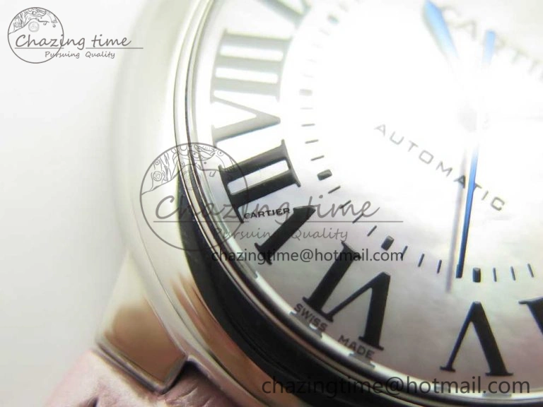 Ballon Bleu 33mm SS AF 1:1 Best Edition Pink Textured Dial on Pink Leather Strap Cal. Sleek 10578