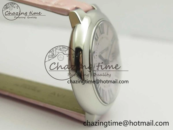 Ballon Bleu 33mm SS AF 1:1 Best Edition Pink Textured Dial on Pink Leather Strap Cal. Sleek 10578