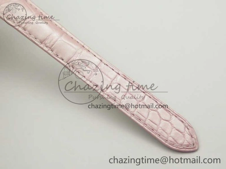 Ballon Bleu 33mm SS AF 1:1 Best Edition Pink Textured Dial on Pink Leather Strap SEIKO NH05A Breathable 6215