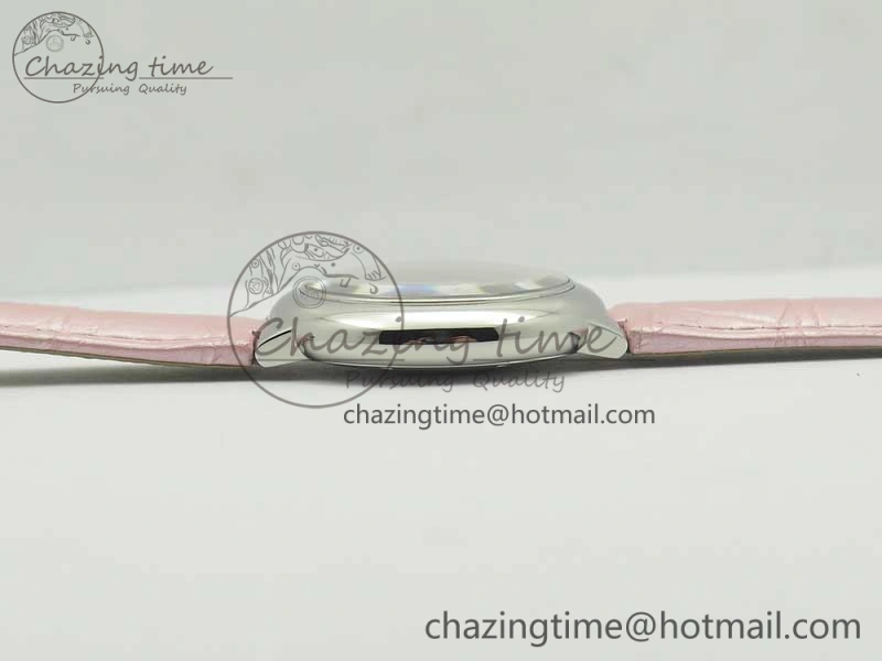 Ballon Bleu 33mm SS AF 1:1 Best Edition Pink Textured Dial on Pink Leather Strap SEIKO NH05A Breathable 6215