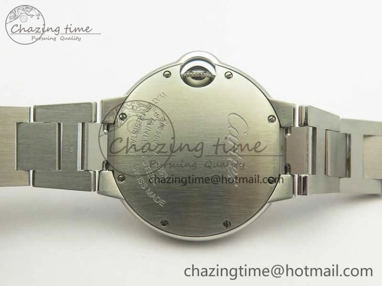 Ballon Bleu 33mm SS AF 1:1 Best Edition Pink Textured Dial on SS Bracelet Jap Quartz Effortless 10668
