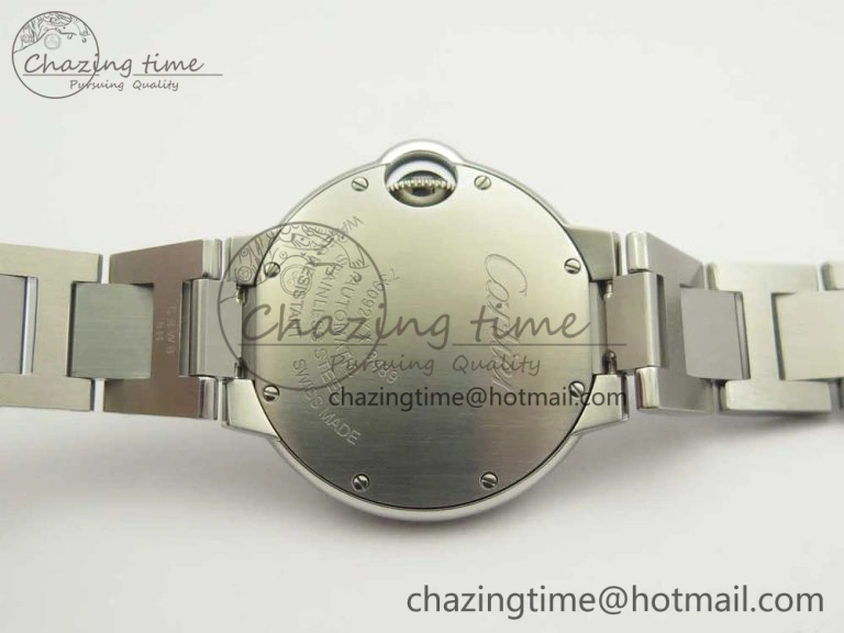 Chic Ballon Bleu 33mm SS AF 1:1 Best Edition Pink Textured Dial on SS Bracelet NH05A 6130