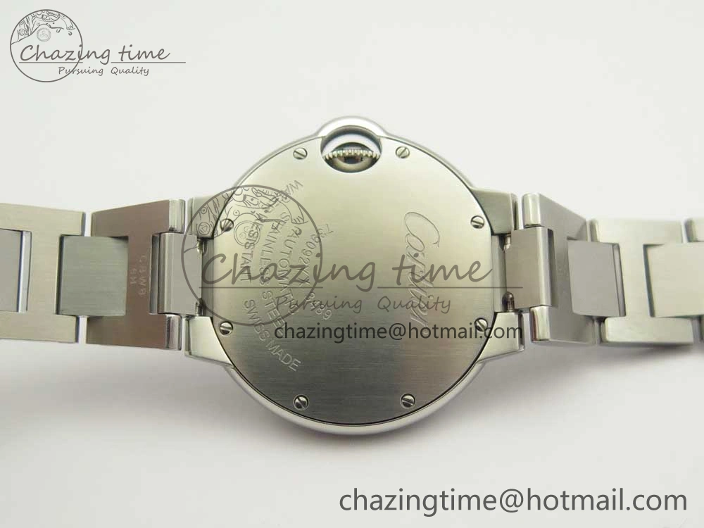 Chic Ballon Bleu 33mm SS AF 1:1 Best Edition Pink Textured Dial on SS Bracelet NH05A 6130