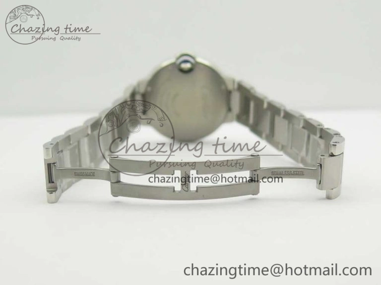 Chic Ballon Bleu 33mm SS AF 1:1 Best Edition Pink Textured Dial on SS Bracelet NH05A 6130