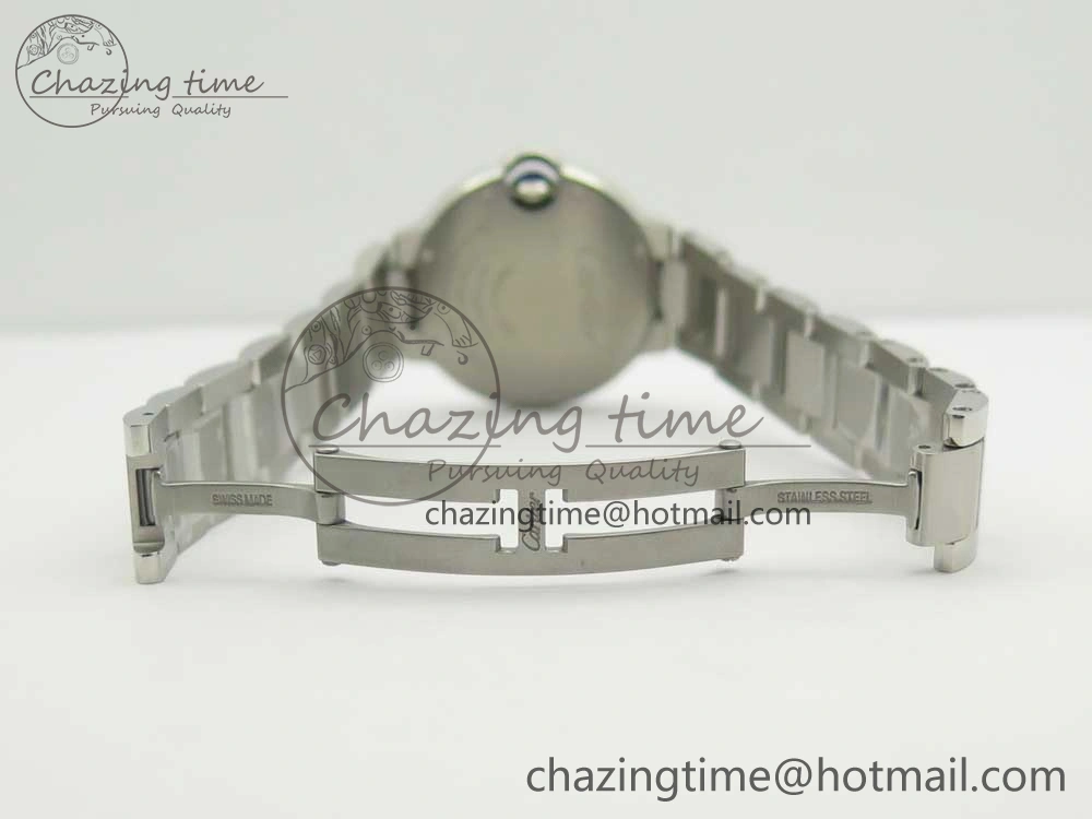 Chic Ballon Bleu 33mm SS AF 1:1 Best Edition Pink Textured Dial on SS Bracelet NH05A 6130