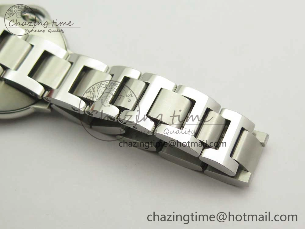 Chic Ballon Bleu 33mm SS AF 1:1 Best Edition Pink Textured Dial on SS Bracelet NH05A 6130