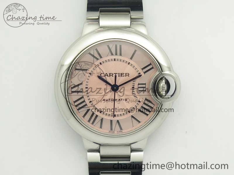 SunProtective Ballon Bleu 33mm SS AF 1:1 Best Edition Pink Textured Dial on SS Bracelet SEIKO NH05A 6217
