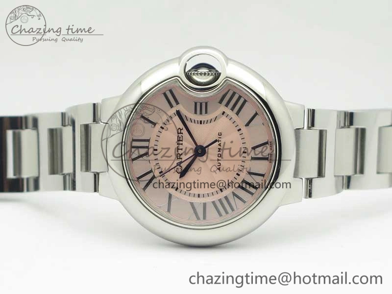 SunProtective Ballon Bleu 33mm SS AF 1:1 Best Edition Pink Textured Dial on SS Bracelet SEIKO NH05A 6217