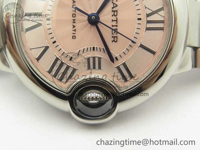 SunProtective Ballon Bleu 33mm SS AF 1:1 Best Edition Pink Textured Dial on SS Bracelet SEIKO NH05A 6217