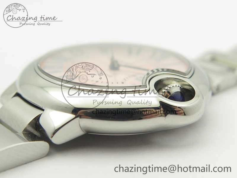 SunProtective Ballon Bleu 33mm SS AF 1:1 Best Edition Pink Textured Dial on SS Bracelet SEIKO NH05A 6217