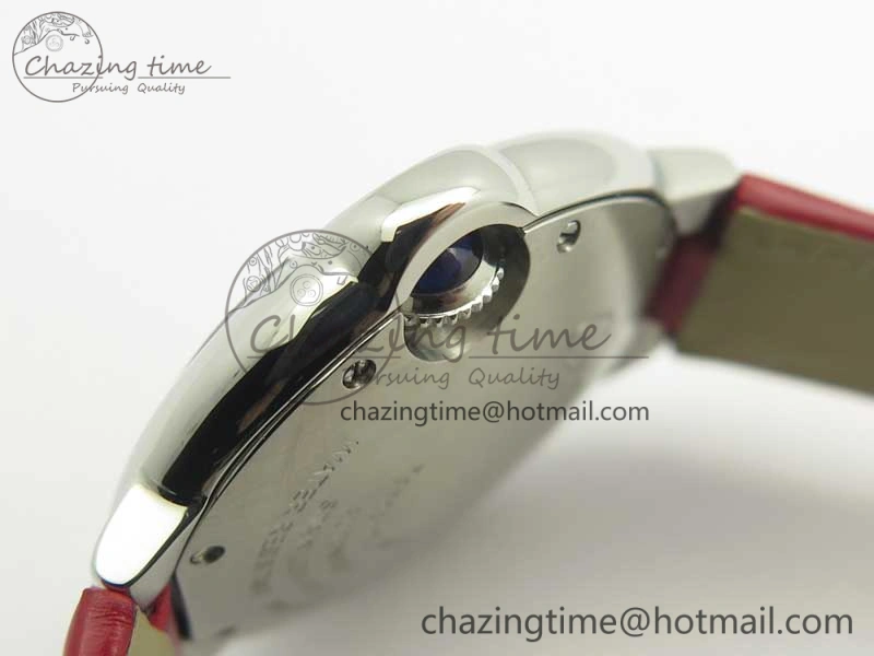 Ballon Bleu 33mm SS AF 1:1 Best Edition Red Dial on Red Croc Leather Strap SEIKO NH05A Stretchable 10701