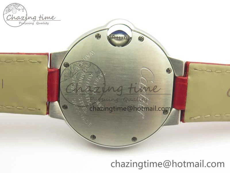 Ballon Bleu 33mm SS AF 1:1 Best Edition Red Dial on Red Croc Leather Strap SEIKO NH05A Stretchable 10701