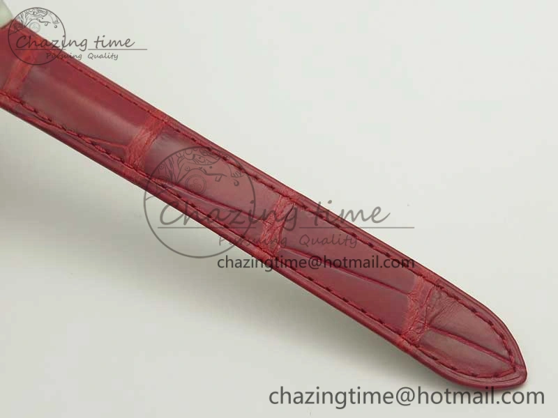 Ballon Bleu 33mm SS AF 1:1 Best Edition Red Dial on Red Croc Leather Strap SEIKO NH05A Stretchable 10701
