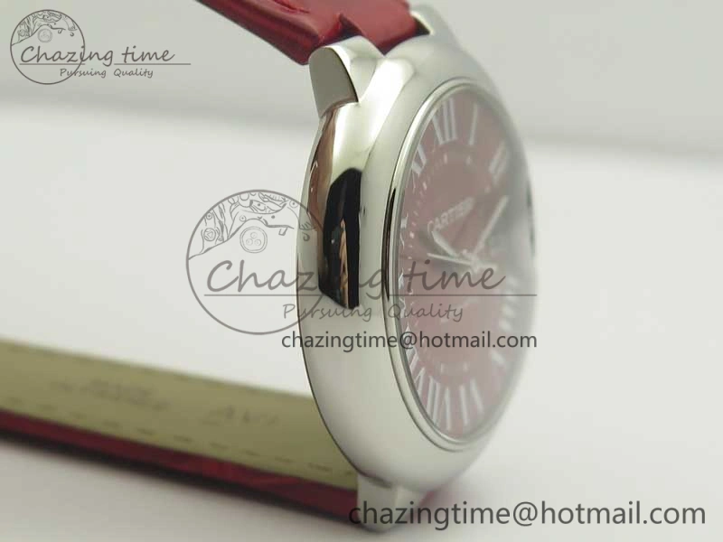 Ballon Bleu 33mm SS AF 1:1 Best Edition Red Dial on Red Croc Leather Strap SEIKO NH05A Stretchable 10701