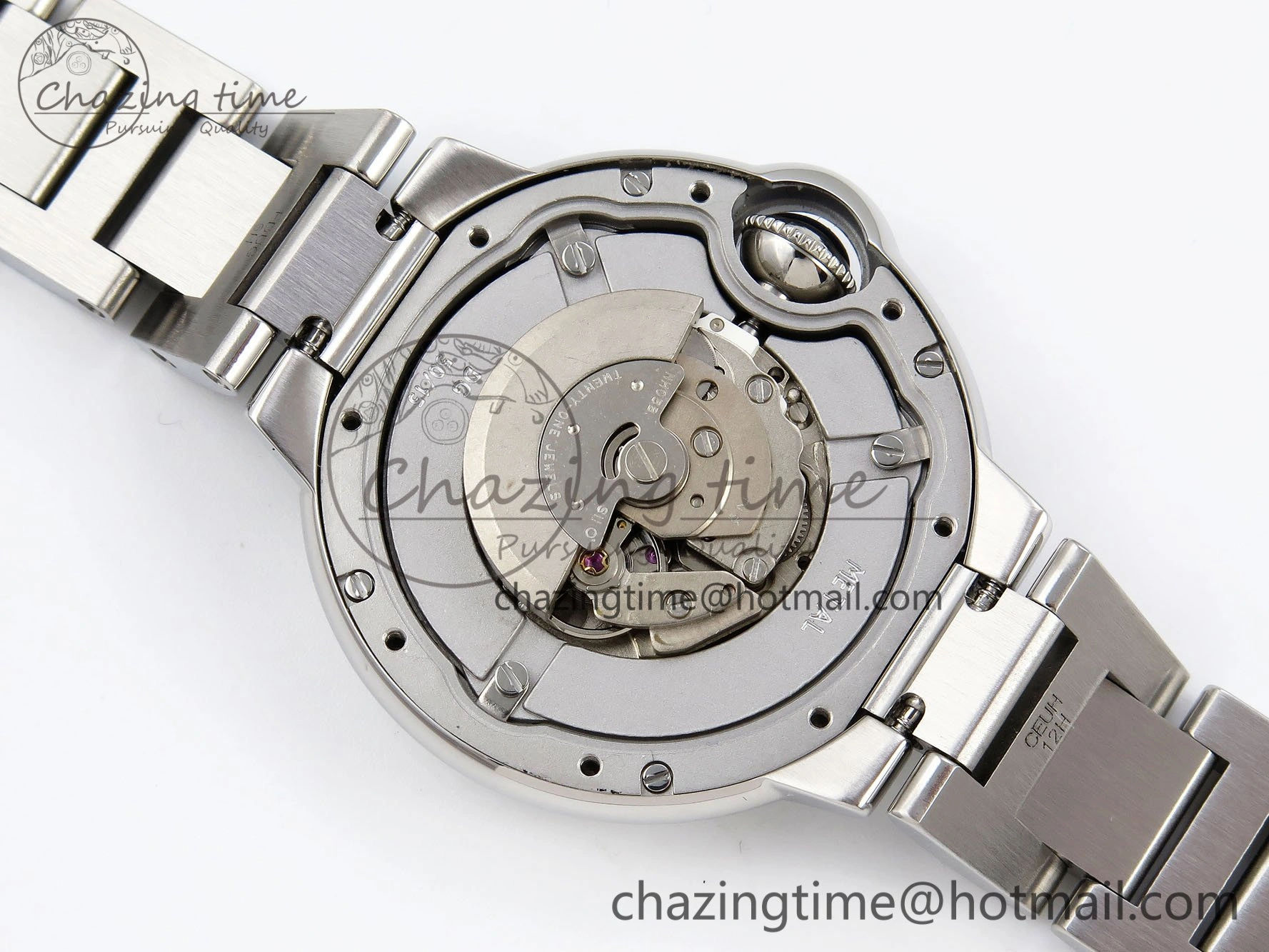 Upgraded Ballon Bleu 33mm SS AF 1:1 Best Edition Red Dial on SS Bracelet SEIKO NH05A (Quick Release) 6022