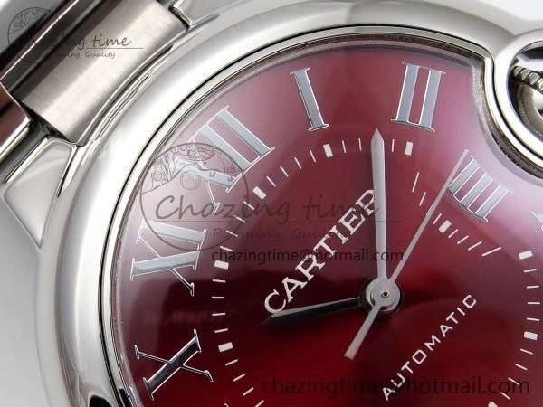 Upgraded Ballon Bleu 33mm SS AF 1:1 Best Edition Red Dial on SS Bracelet SEIKO NH05A (Quick Release) 6022