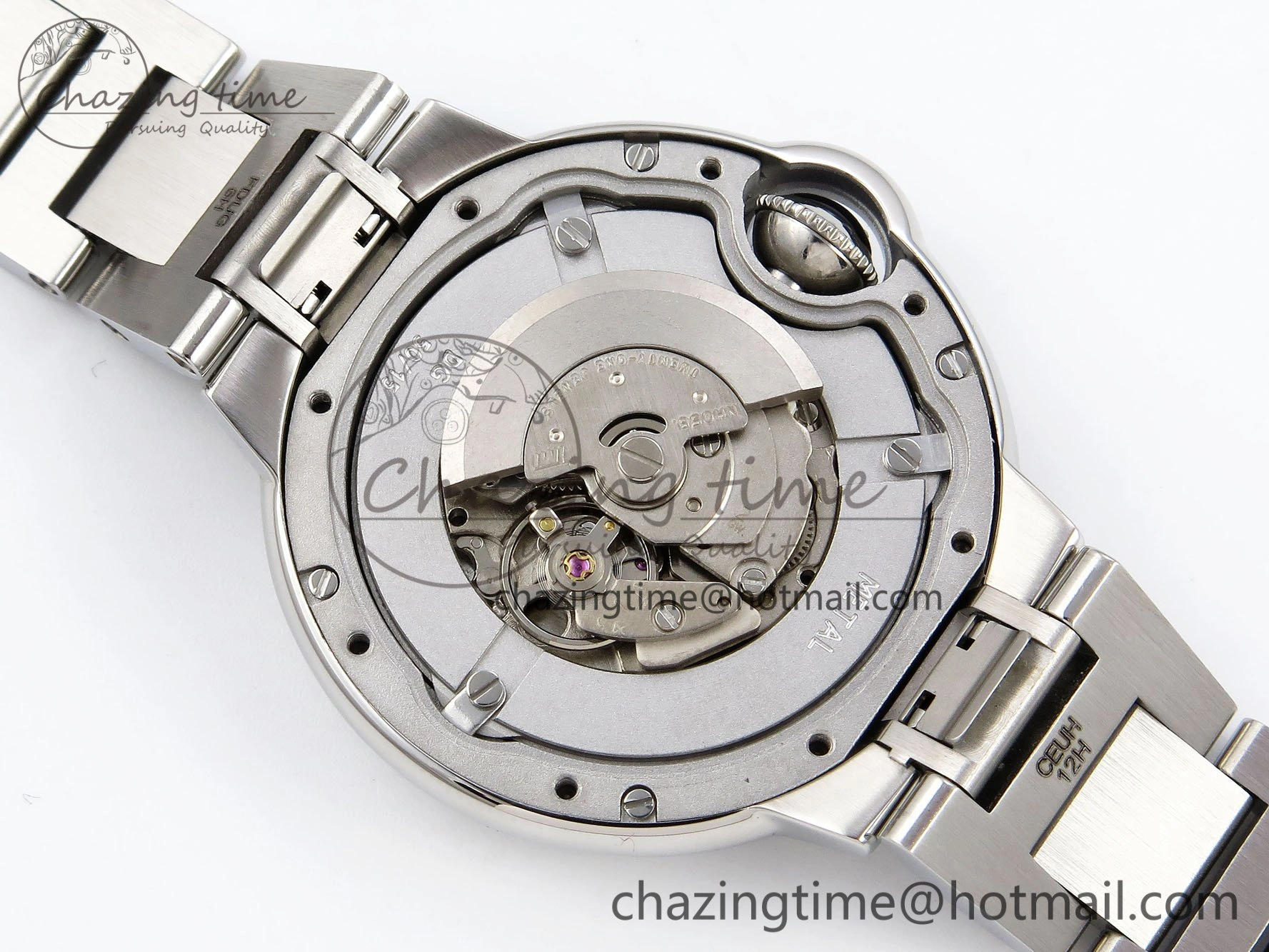 MultiPurpose Ballon Bleu 33mm SS AF 1:1 Best Edition Silver Dial Diamonds Bezel on SS Bracelet SEIKO NH05A (Quick Release) 6027