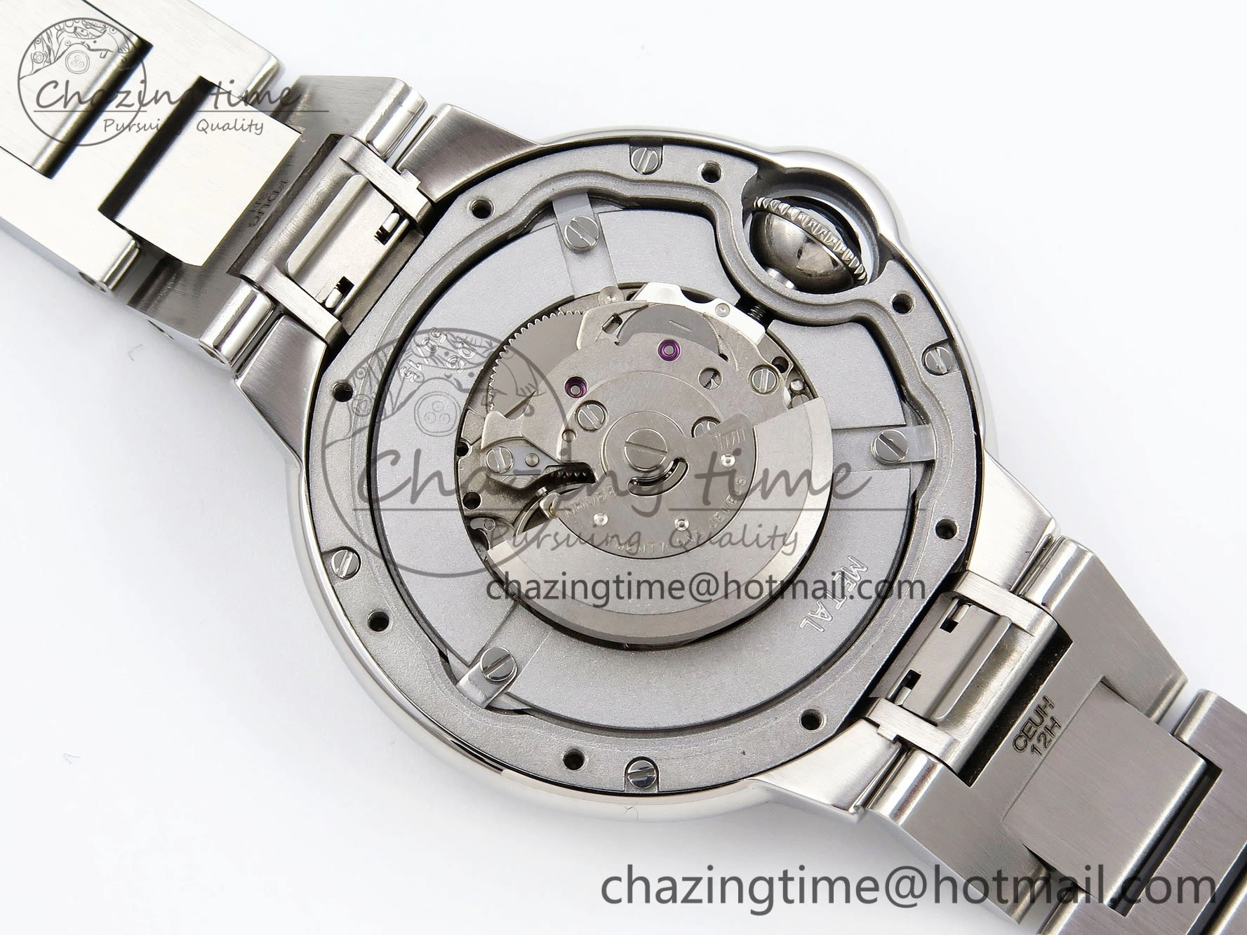 MultiPurpose Ballon Bleu 33mm SS AF 1:1 Best Edition Silver Dial Diamonds Bezel on SS Bracelet SEIKO NH05A (Quick Release) 6027
