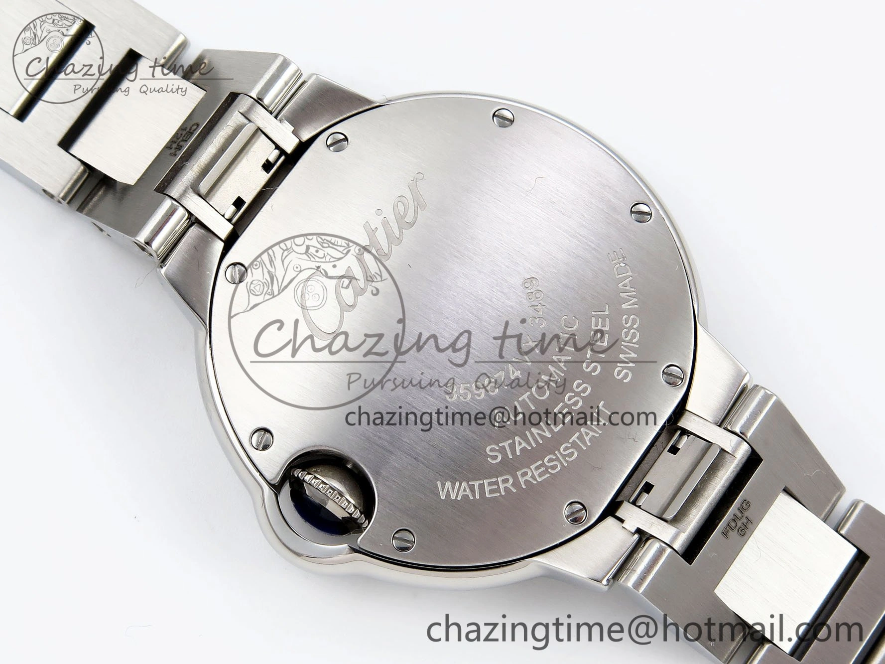 MultiPurpose Ballon Bleu 33mm SS AF 1:1 Best Edition Silver Dial Diamonds Bezel on SS Bracelet SEIKO NH05A (Quick Release) 6027