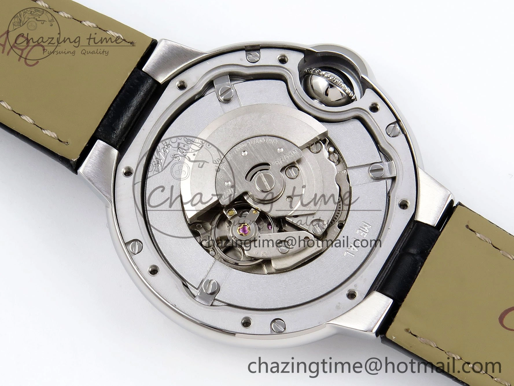 Ballon Bleu 33mm SS AF 1:1 Best Edition Silver Dial on Black Leather Strap SEIKO NH05A WeatherProof 6032