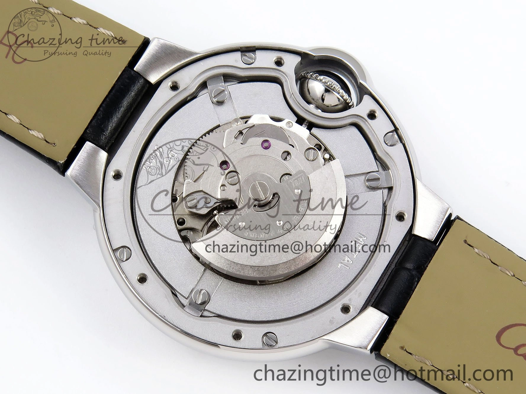 Ballon Bleu 33mm SS AF 1:1 Best Edition Silver Dial on Black Leather Strap SEIKO NH05A WeatherProof 6032